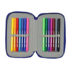 Plumier escolar safta triple 37 piezas atletico de madrid 195x125x55 mm