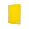 Cuaderno espiral liderpapel a4 witty tapa dura 80h 90gr cuadro 4mm con margen color amarillo