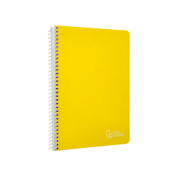 Cuaderno espiral liderpapel a4 witty tapa dura 80h 90gr cuadro 4mm con margen color amarillo