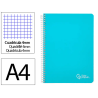 Cuaderno espiral liderpapel a4 witty tapa dura 80h 90gr cuadro 4mm con margen color celeste