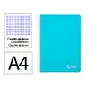 Cuaderno espiral liderpapel a4 witty tapa dura 80h 90gr cuadro 4mm con margen color celeste