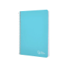 Cuaderno espiral liderpapel a4 witty tapa dura 80h 90gr cuadro 4mm con margen color celeste