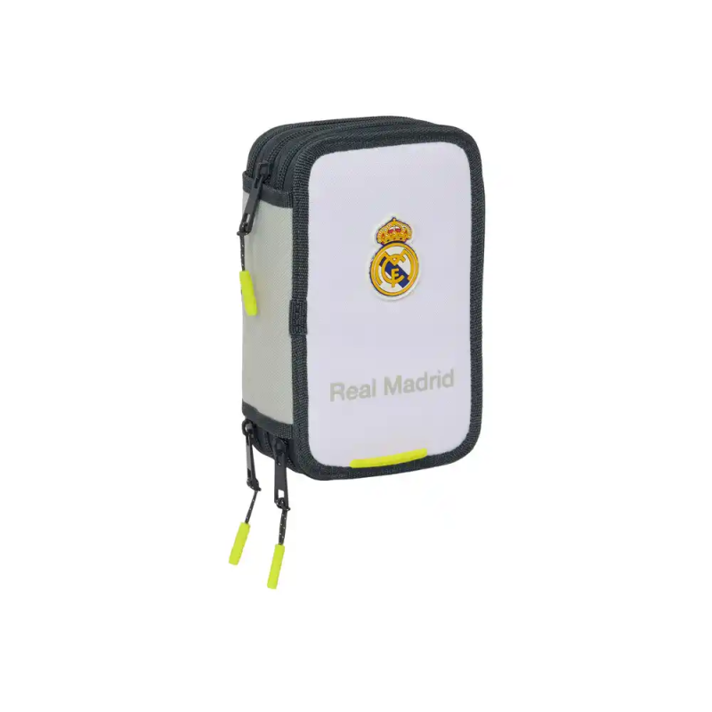 Plumier escolar safta triple 37 piezas real madrid 1 equipacion 25/26 195x125x55 mm
