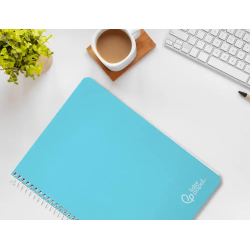 Cuaderno espiral liderpapel a4 witty tapa dura 80h 90gr cuadro 4mm con margen color celeste