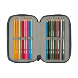 Plumier escolar safta triple 37 piezas real madrid 1 equipacion 25/26 195x125x55 mm