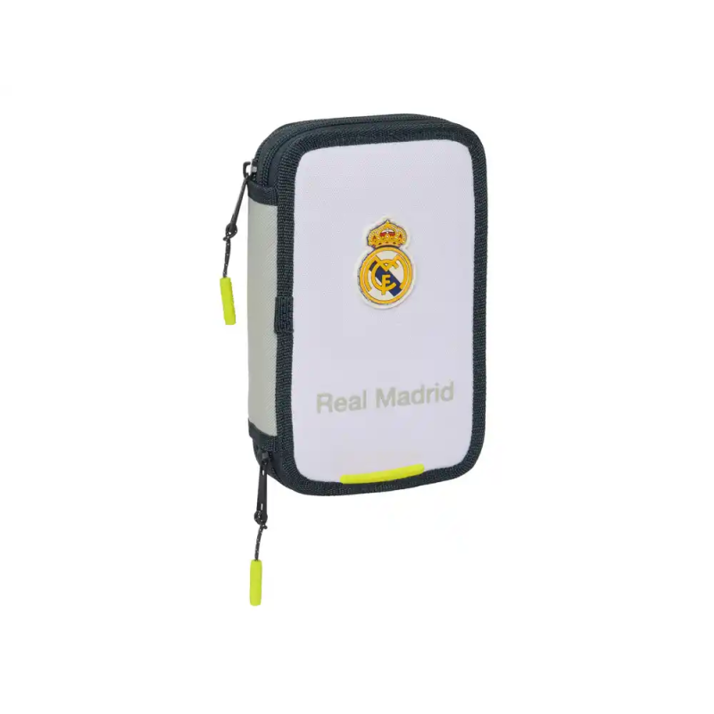 Plumier escolar safta doble pequeño 29 piezas real madrid 1 equipacion 25/26 195x125x40 mm