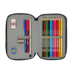 Plumier escolar safta doble pequeño 29 piezas real madrid 1 equipacion 25/26 195x125x40 mm