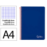 Cuaderno espiral liderpapel a4 witty tapa dura 80h 90gr cuadro 4mm con margen color azul oscuro