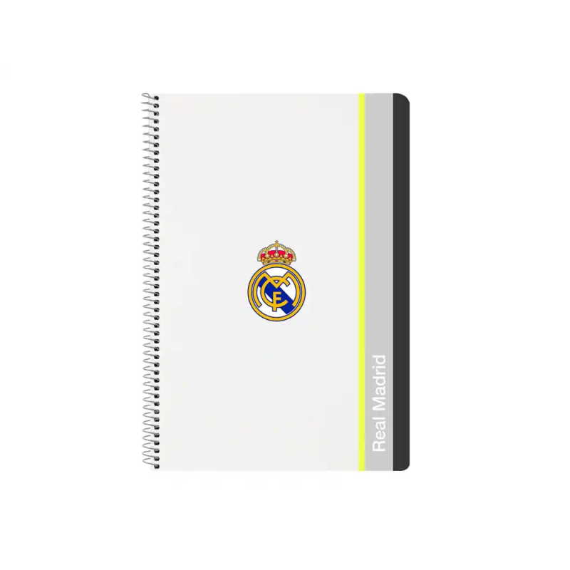 Cuaderno espiral safta folio 80h 60gr cuadro 4mm tapa extradura real madrid 1 equipacion 25/26