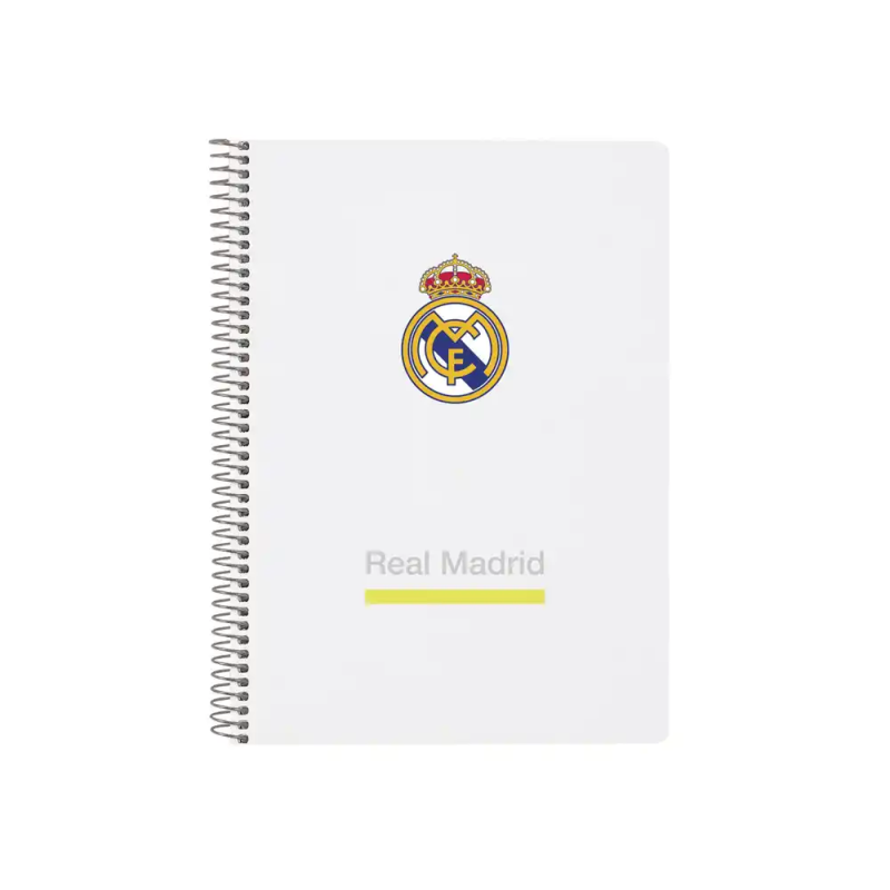 Cuaderno espiral safta cuarto 80h 60gr cuadro 4mm tapa extradura real madrid 1 equipacion 25/26