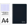 Cuaderno espiral liderpapel a4 witty tapa dura 80h 90gr cuadro 4mm con margen color negro