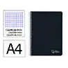 Cuaderno espiral liderpapel a4 witty tapa dura 80h 90gr cuadro 4mm con margen color negro