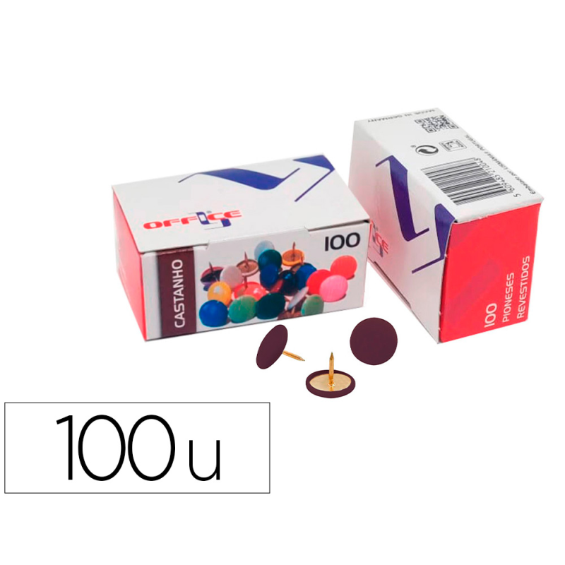 Chincheta lismania office color marron caja de 100 unidades