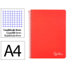 Cuaderno espiral liderpapel a4 witty tapa dura 80h 90gr cuadro 4mm con margen color rojo