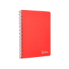 Cuaderno espiral liderpapel a4 witty tapa dura 80h 90gr cuadro 4mm con margen color rojo