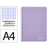 Cuaderno espiral liderpapel a4 witty tapa dura 80h 90gr cuadro 4mm con margen color violeta