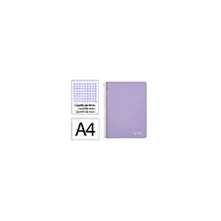Cuaderno espiral liderpapel a4 witty tapa dura 80h 90gr cuadro 4mm con margen color violeta