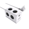 Regleta q-connect enchufe multiple 10 en 1 cable 1,4 mt 6 tomas de corriente+3 usb+1 usb tipo c 140x76x87mm