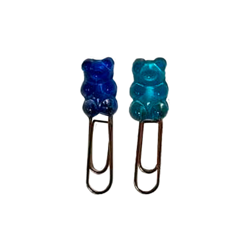 Clips imaginovo 32 mm osito gominola en blister de 3 unidades azul transparente y verde