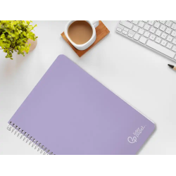 Cuaderno espiral liderpapel a4 witty tapa dura 80h 90gr cuadro 4mm con margen color violeta