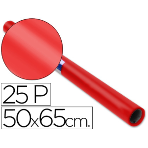 Papel charol rojo rollo 25...