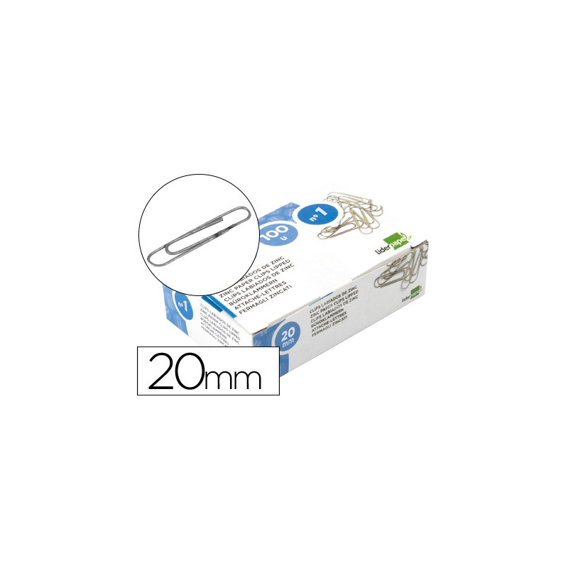 Clips liderpapel nº1 labiados 20 mm caja de 100 unidades