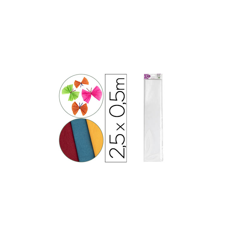 Papel crespon liderpapel 50 cm x 2.5m 34g/m2 blanco