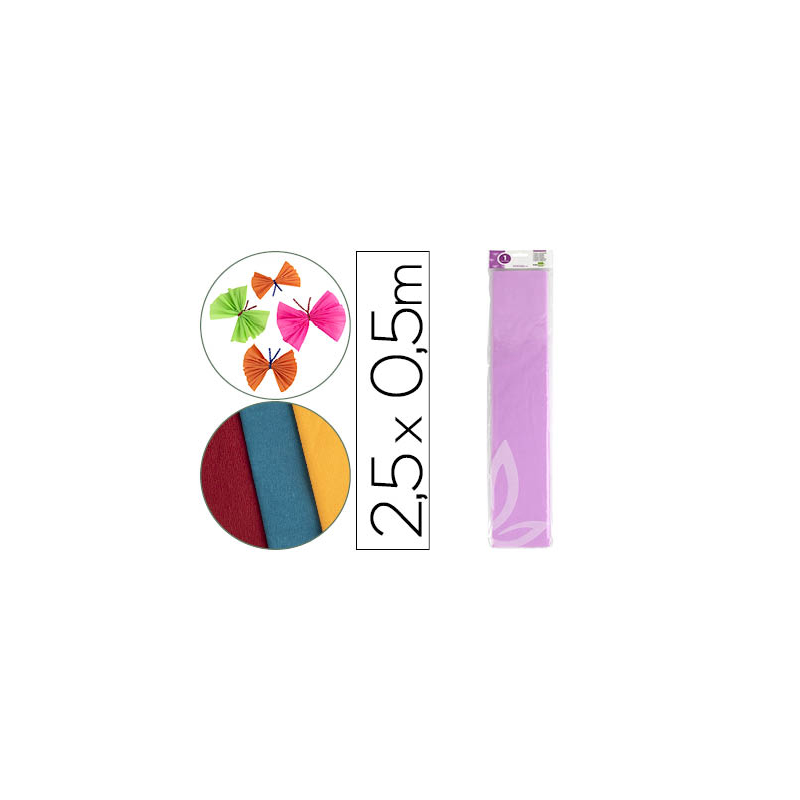 Papel crespon liderpapel 50 cm x 2.5m 34g/m2 lila