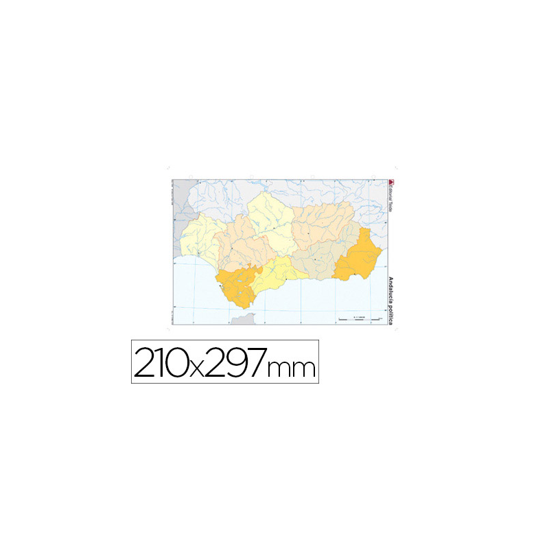 Mapa mudo color din a4 andalucia politico