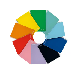 Cuaderno espiral liderpapel a4 witty tapa dura 80h 90gr cuadro 5mm con margen colores surtidos