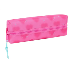 Bolso escolar portatodo safta rectangular con goma elastica 22cm barbie corazones 40x220x70 mm