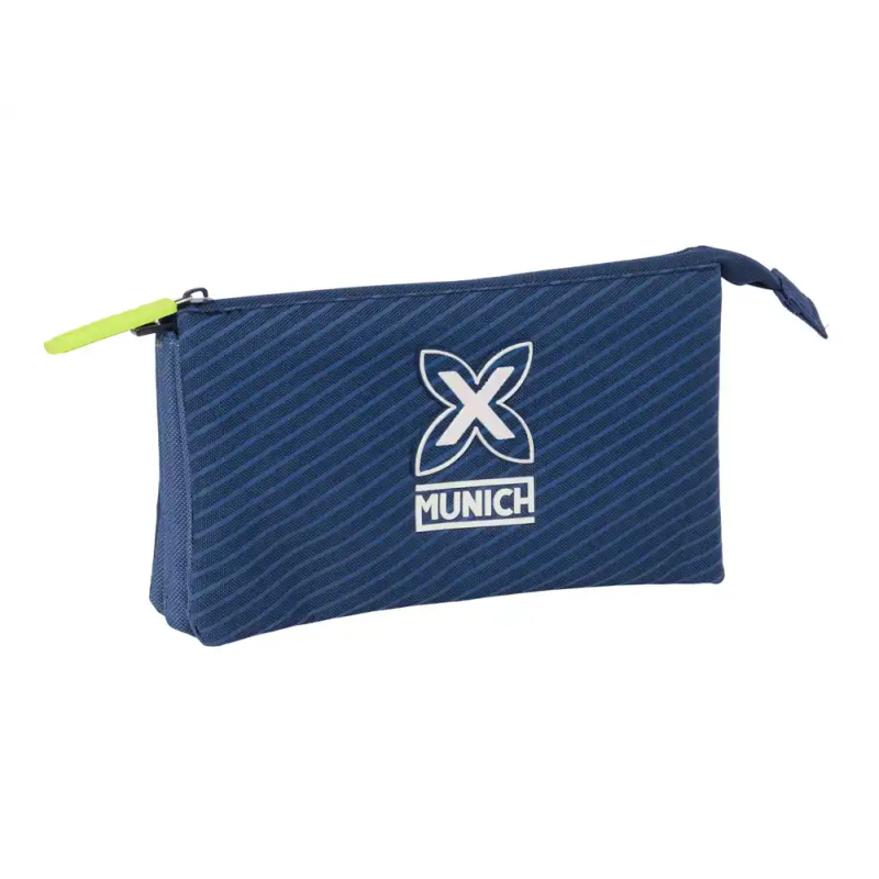 Bolso escolar portatodo safta triple munich blue indigo 120x220x30 mm