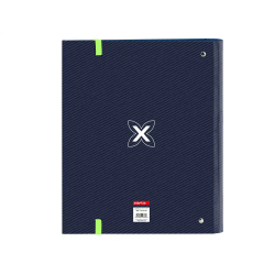 Carpeta safta 4 anillas de 35mm a4 con recambio 100h con goma y 5 separadores munich blue indigo