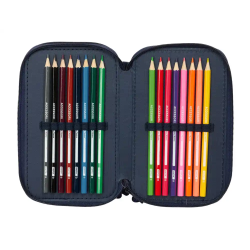 Plumier escolar safta triple 37 piezas new edition 195x125x55 mm