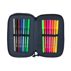 Plumier escolar safta triple 37 piezas new edition 195x125x55 mm