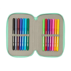 Plumier escolar safta triple 37 piezas safta cuore 195x125x55 mm