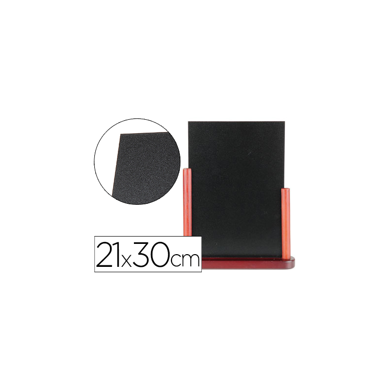 Pizarra negra liderpapel doble cara de madera con superficie para rotuladores tipo tiza 21x30cm