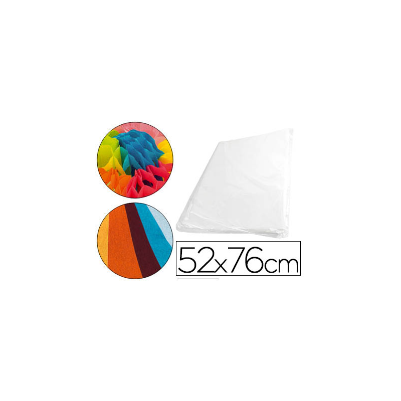 Papel seda 52x76 cm 18 gr blanco paquete de 500 hojas