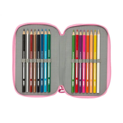 Plumier escolar safta triple 37 piezas blackfit8 smile 195x125x55 mm