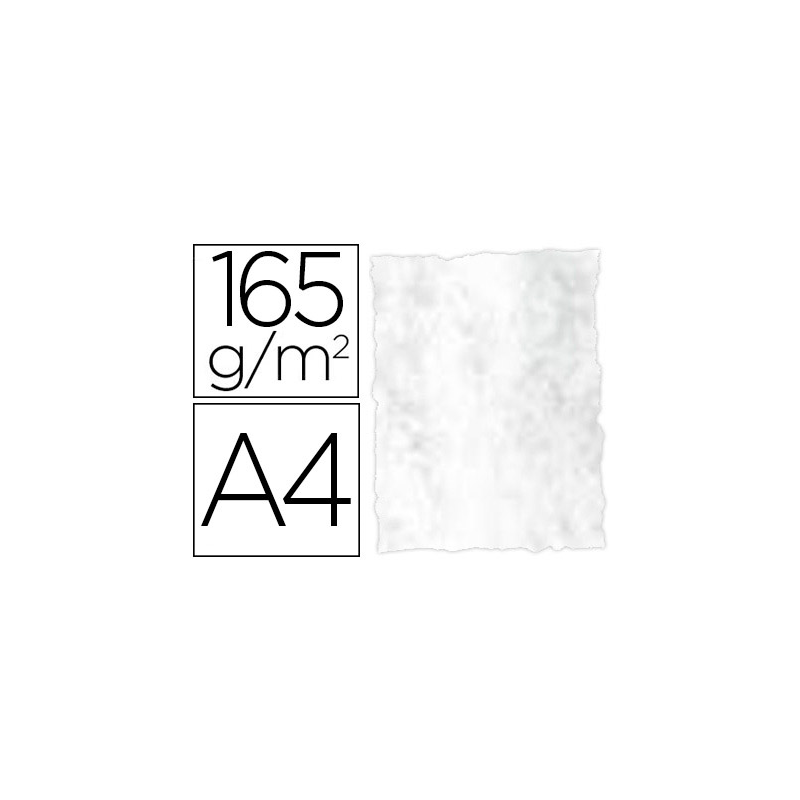 Papel color liderpapel pergamino con bordes a4 165gr gris pack de 25 hojas
