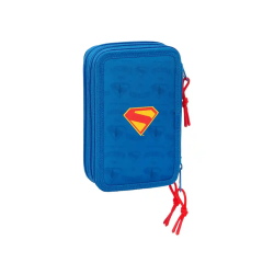 Plumier escolar safta triple 37 piezas superman 195x125x55 mm