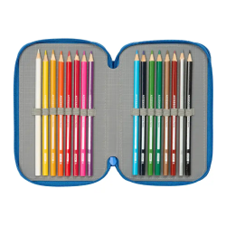 Plumier escolar safta triple 37 piezas superman 195x125x55 mm