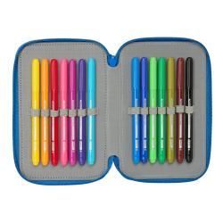 Plumier escolar safta triple 37 piezas superman 195x125x55 mm