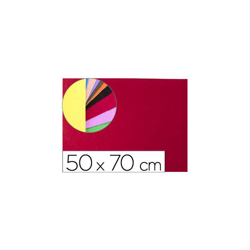 Goma eva liderpapel 50x70cm 60g/m2 espesor 2mm textura toalla rojo
