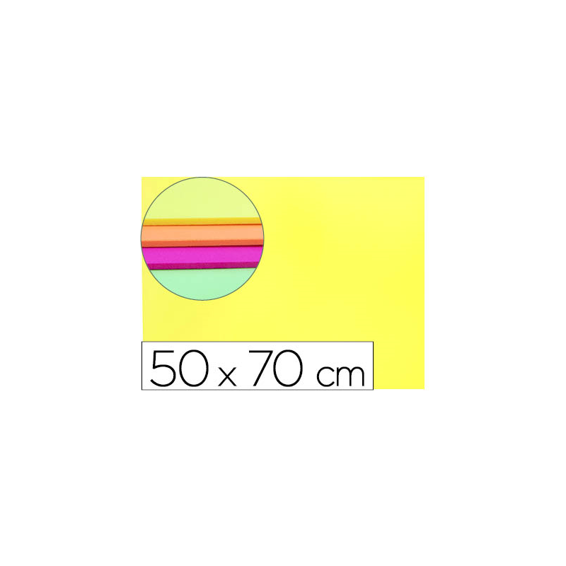 Goma eva liderpapel 50x70cm 60g/m2 espesor 2mm fluor amarillo