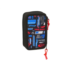 Plumier escolar safta triple 37 piezas hot wheels 195x125x55 mm