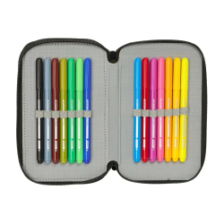 Plumier escolar safta triple 37 piezas hot wheels 195x125x55 mm