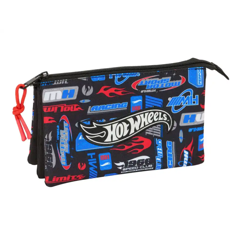 Bolso escolar portatodo safta triple hot wheels 120x220x30 mm