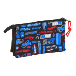 Bolso escolar portatodo safta triple hot wheels 120x220x30 mm