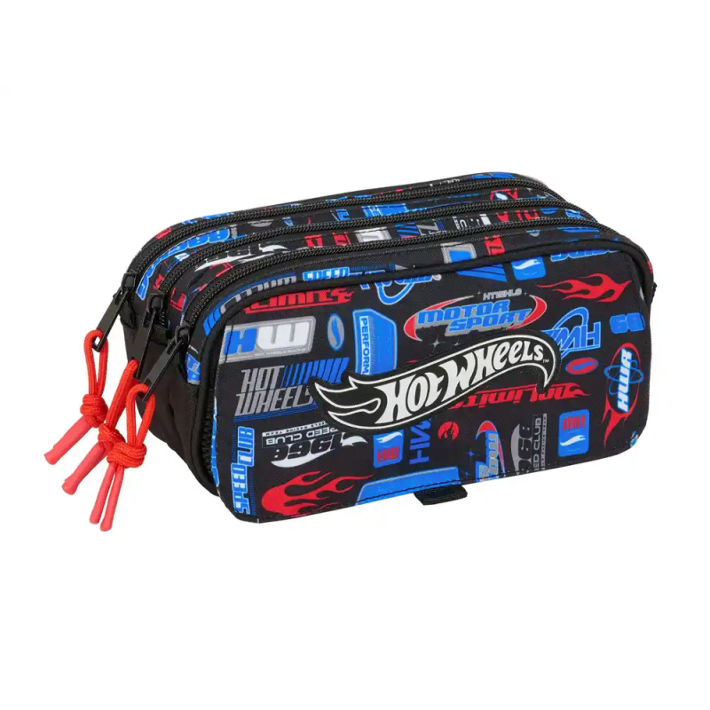 Bolso escolar portatodo safta triple big hot wheels 100x215x80 mm